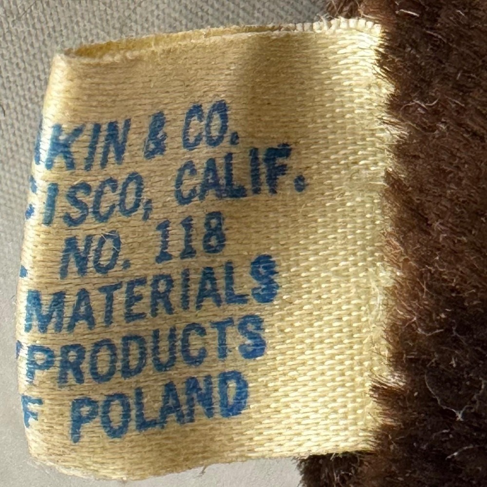 Vintage R Dakin No 118 Teddy Bear 7 Inch Brown Plush Made Poland 1950s Toy - Picture 8 of 8
